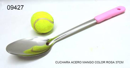 Imagen de CUCHARA ACERO MANGO COLOR ROSA 37CM 6.25